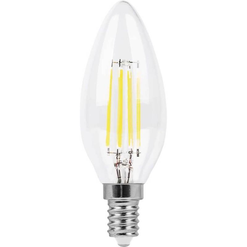 Лампа светодиодная филаментная Feron E14 7W 2700K Шар Прозрачная LB-52 25874