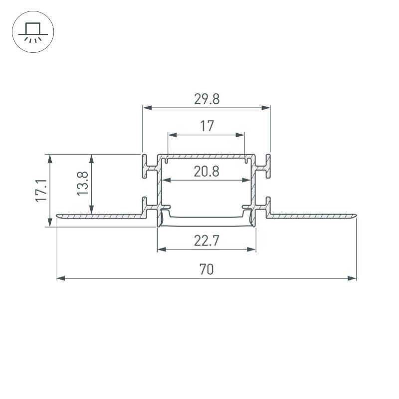 Профиль Arlight FANTOM-W23-2000 ANOD 040330