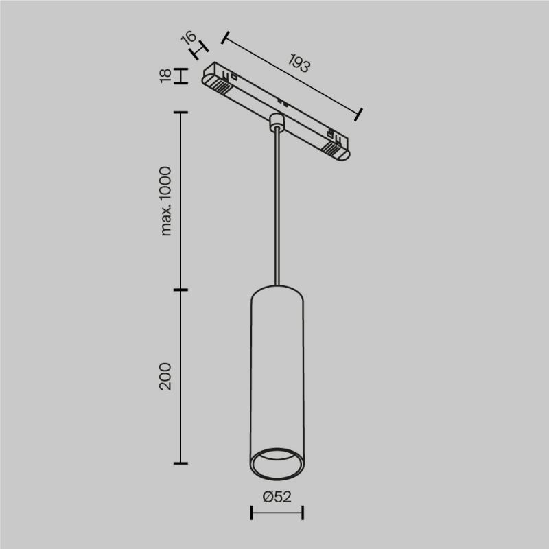 Трековый подвесной магнитный светильник Maytoni Focus LED TR041-2-12W4K-W