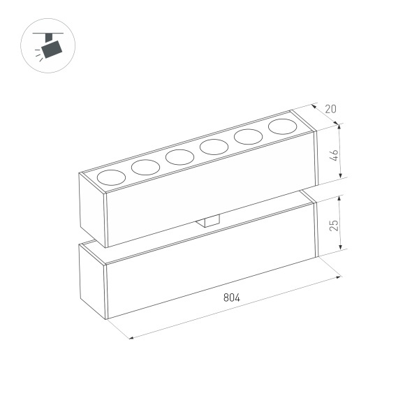 Трековый светильник Arlight Mag-Dots-Fold-25-S800-24W Day4000 034231
