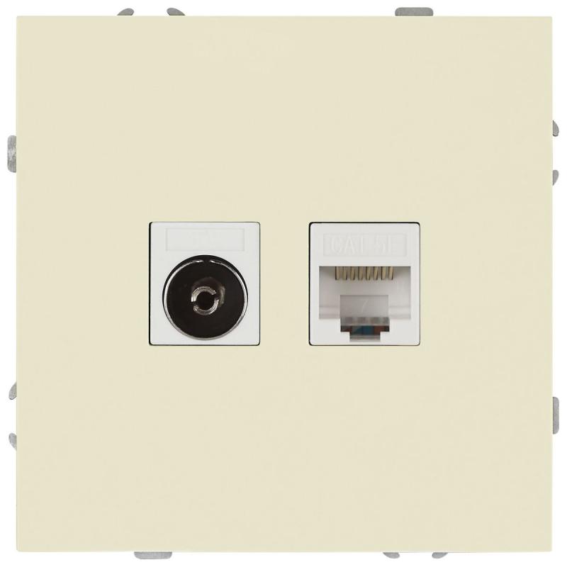 Розетка Эра Galaxy 15-3110-02 комбинированная RJ45+TV IP20 слоновая кость Б0070778