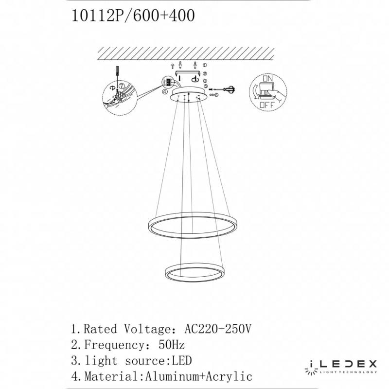 Подвесная люстра iLedex Axis 10112P/2-39W-3000K (6/4) BR