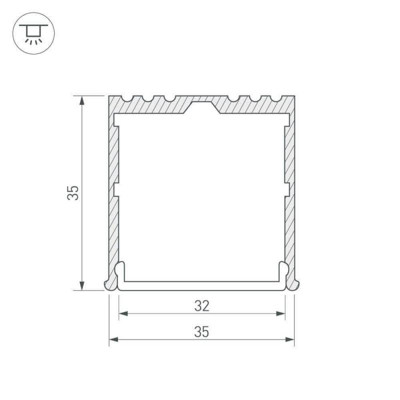 Профиль Arlight ARH-POWER-W35-2000 ANOD 016138