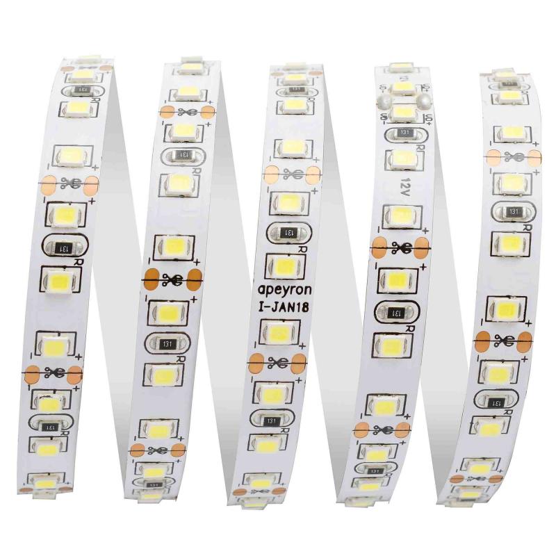 Светодиодная лента Apeyron 12В СТ 9,6Вт/м smd3528, 120д/м IP20 600Лм/м 3м 6500К 214BL