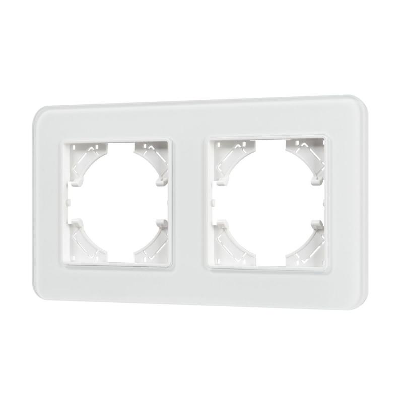 Рамка на 2 поста стеклянная Arlight FRM-OMALI-SFGS-2-WH 049708