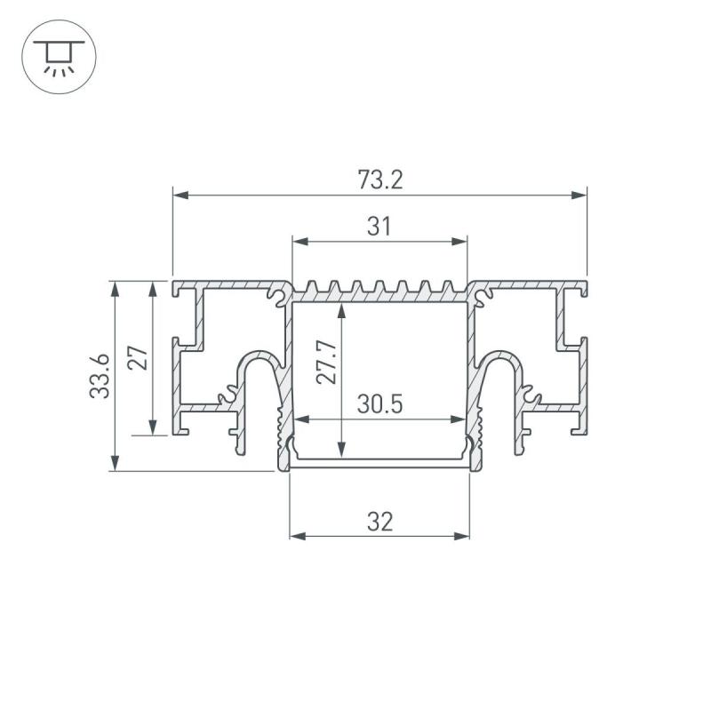Профиль Arlight STRETCH-32-CEIL-CENTER-2000 BLACK 055208