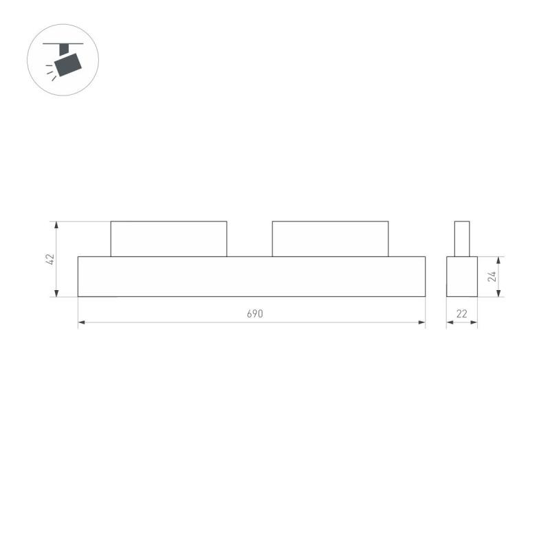 Трековый магнитный светильник Arlight MAG-ORIENT-FLAT-L690-24W Warm3000 (WH, 100 deg, 48V, DALI) (IP20 Металл) 037915(1)