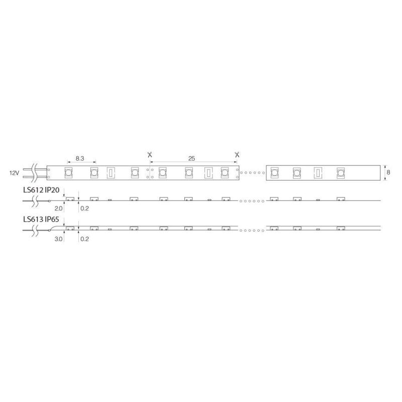 Светодиодная лента Feron LS613 120SMD(2835)/m 9.6W/m 12V 5m 4000К 51637