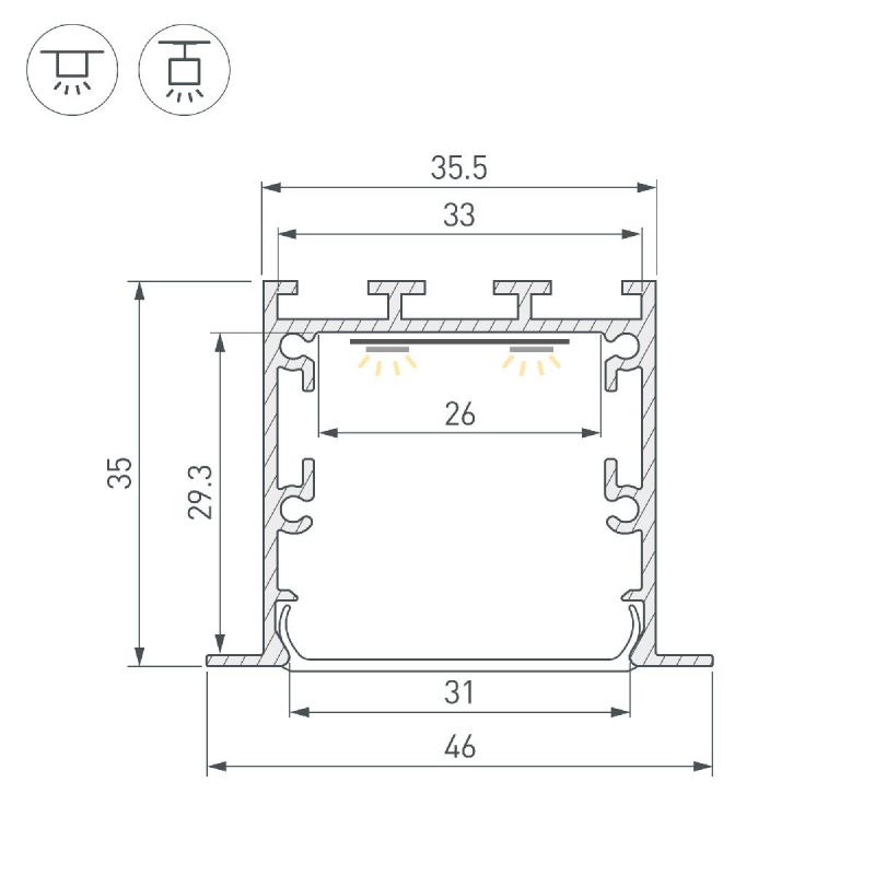 Профиль Arlight LINIA49-F-M-3000 WHITE 055396