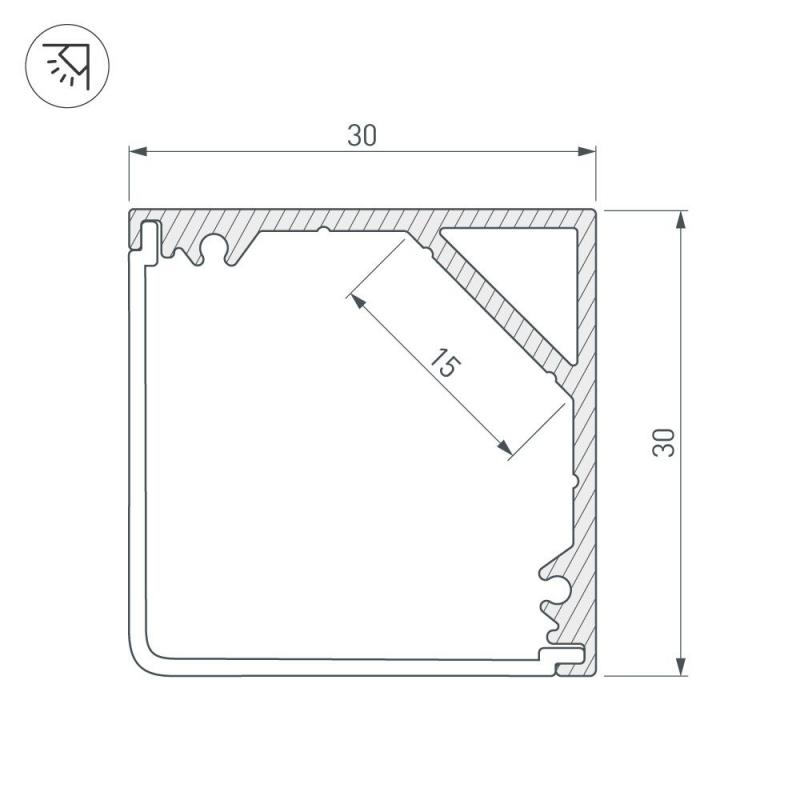 Профиль Arlight SL-KANT-H30-3000 ANOD 046182