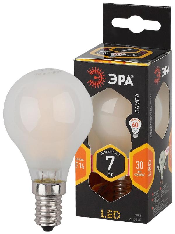 Лампа светодиодная Эра E14 7W 2700K F-LED P45-7W-827-E14 frost Б0027956