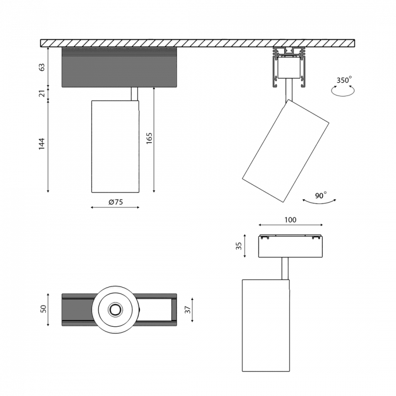 Трековый светильник DesignLed SY-601202-BL-20-36-NW 004835
